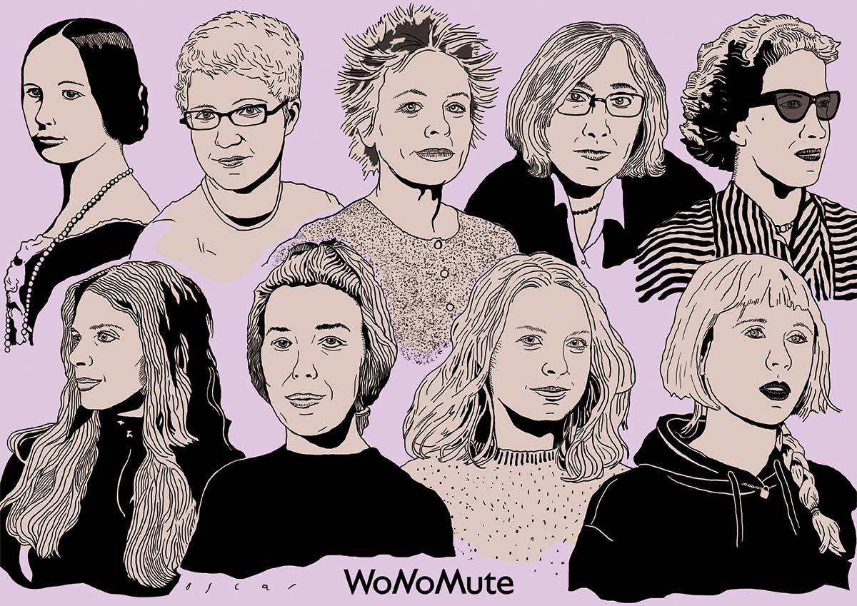 9 Women in Music Tech (WoMuTe) Heroes. Illustration by Oscar Martinez Castells.